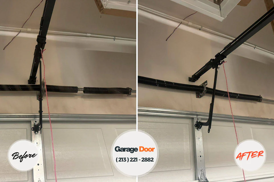 Before and after: garage door repair Strathmore, NJ